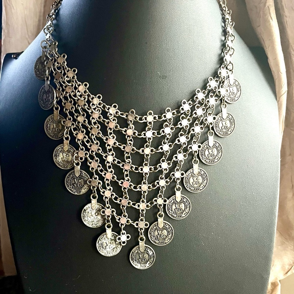 Boho Coin Tassel Necklace